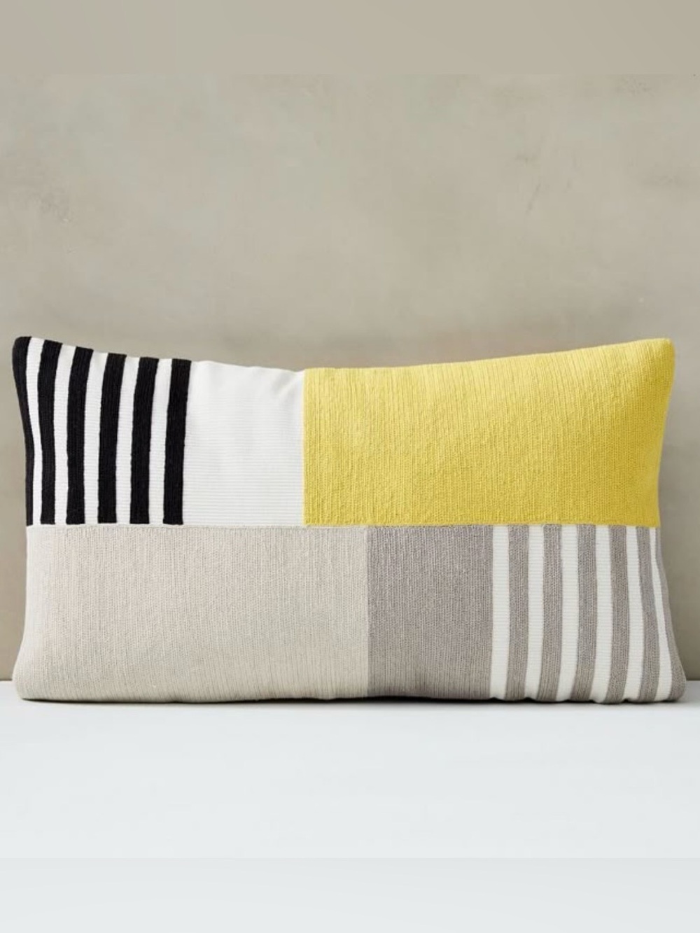 NWT Set 2 West Elm Graphic Colorblock Stripe Pillow Cover Lumbar Modern Boho